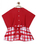 Tiber Taber Girls Kaftan Dress Tie Dye Clamp-Red