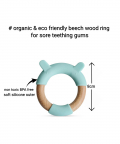 Wood + Silicone Teether Ring - Bear