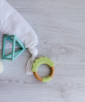 Wood + Silicone Teether Ring - Lion