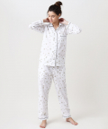Personalised Grey Stars Pajama Set For Women