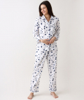 Personalised Navy Stars Pajama Set For Women
