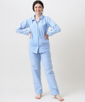 Personalised Classic Blue Gingham Pajama Set For Women