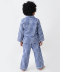 Personalised Classic Navy Gingham Pajama Set For Kids