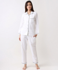 Personalised Classic White Pajama Set For Women