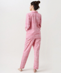 Personalised Lily Blockprint Pajama Set (Watermelon Pink) For Women