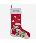 Personalised Santa On Train Luxe Stocking