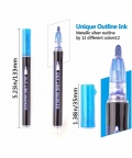 Marker Pen 12 Colors Double Outline Metallic Glitter