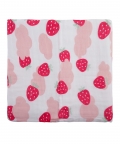 Baby Moo Strawberry White and Pink Muslin Blanket