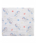 Baby Moo Whimsical Unicorn White Muslin Blanket