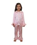 Personalised Baby Pink Lacy Satin Night Suit