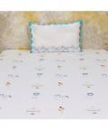 Bed Set- I am going to the circus - Double Bed - Teal