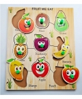  Fruits Name & Shape Cutting Wooden Puzzles Toy