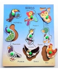 Birds Name & Shape Cutting Wooden Puzzles Toy