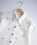 Frosty Pine Trees Embroidered Formal Shirt