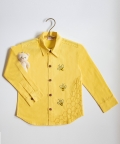 Honeycombed Bumblebee Embroidered Formal Shirt