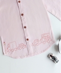 Traffic Embroidered Formal Shirt - Light Pink