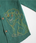 Lion on Pines Embroidered Formal Shirt