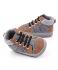 Grey Brown Lac Up Shoes