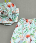 Floral Print Co-Ord Set With 3D Flower