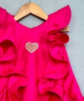 Ruffle Heart Embroidered Dress