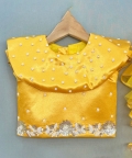 Golden Yellow Lehenga Set With Pearl & Seqiun Embroidery
