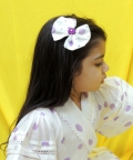 Offwhite And Purple Polka Handblock Printed Dress