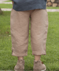 Elysion Clay-Brown Linen Pants