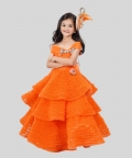Assymetrical Tiered Ruffle Ball Gown