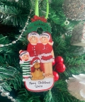 Personalized Family Tree Ornament (Family Of 3) With A Pet