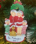 Personalized Family Tree Ornament (Family Of 4) With A Pet