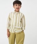 Asymmetric Stripe Shirt Co-Ord