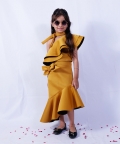  Mustard Scuba Skirt Top Set