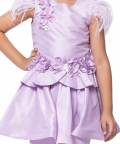 Lilac Dupion Peplum Top With Dupion Skirt