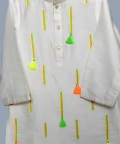 Kurta With 3 Different Color Lines On Kurta And Pant