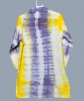 Tie&Dye Kurta With Purple Lace,Button And Off White Pant
