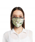 Adult Ivory And Black Titli Print Pleated 3 Ply Mask With Pouch
