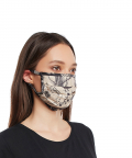Adult Blush Jannat With Black Pine Cone Print Pleated 3 Ply Mask With Pouch