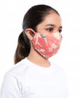 PS Kids Coral Chidiya Print Structured 3 Ply Mask With Pouch for Kids