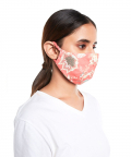 Coral Chidiya Print Structured 3 Ply Mask with Pouch For Adult