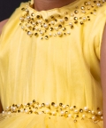 Yellow Neck Stonework Dress