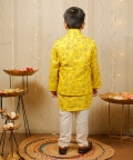 Yellow Kurta With Jacket Set