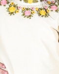Cream Floral Embroidered Dress