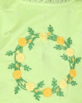 Green Embroidered Top Wih Yellow Two Layer Skirt
