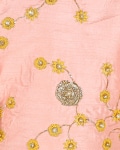 Pink Embroidery Top With Palazzo Style Skirt