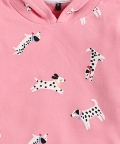 Full Sleeves Hoodies Dog Print -Pink