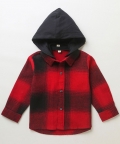 Red & Black Checks Cotton Flannel Hoodie Long Sleeve Shirt