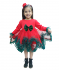 Red Bow Ruffled Dress
