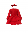 Red Layered Dress With Headband