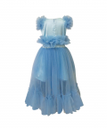 Ice Blue Frilly Bow Dress