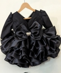 Black Swan Dress With Full Sleeves
